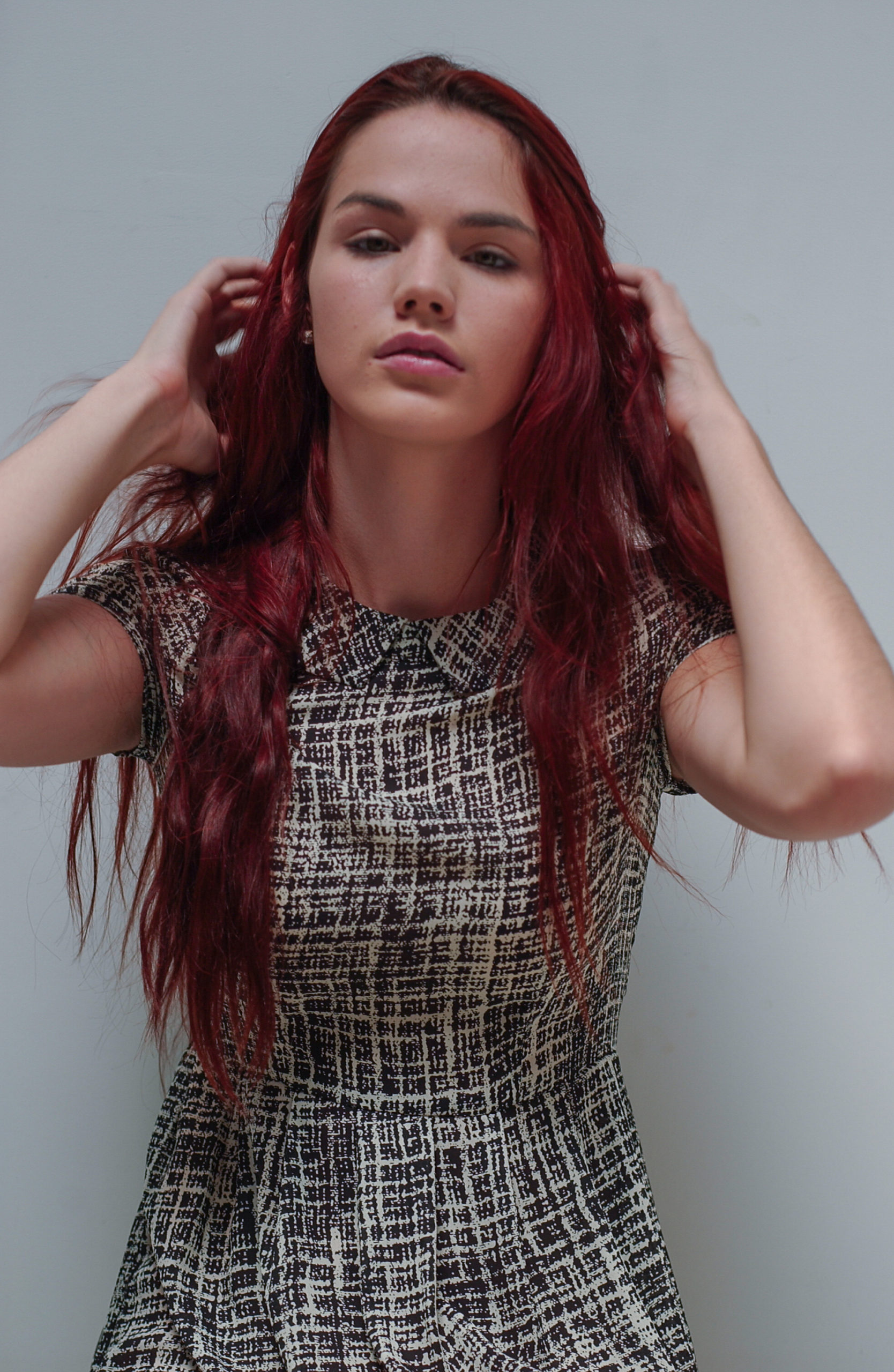 red haired signed fashion model at mojokiss.com