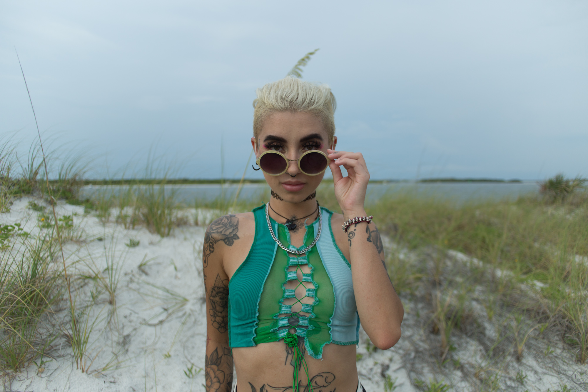 Natural Sand Dune Beach Shoot with Interesting Fashion Model